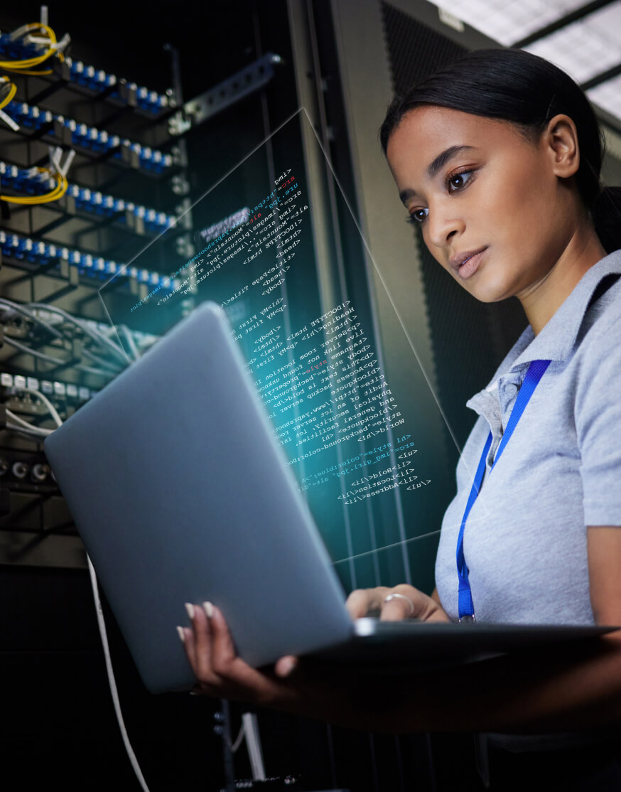 image of it worker looking at computer